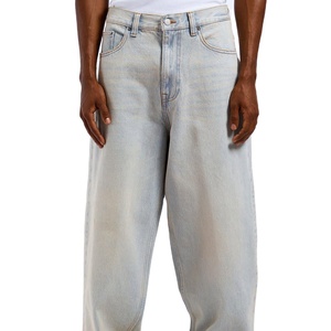 Fresh Drop <b>Men's</b> Stonewashed Denim Wide Leg <b>Jeans</b> <b>High</b> <b>Waist</b> Loose Fit Casual Streetwear Pants Spring Cotton Woven Lightweight - Product Image 4