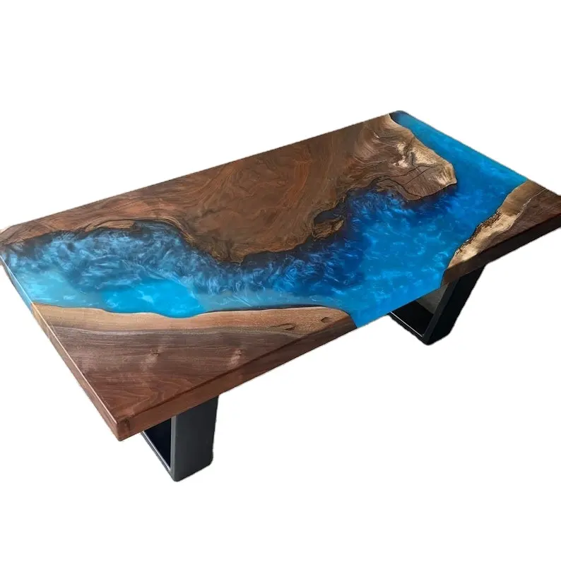Solid Wood Epoxy Resin Dinning table From Furniture Manufacture India