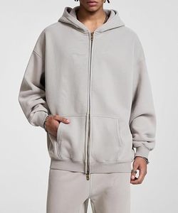 Sudadera con Capucha y Cremallera para Mujer, 100% Algodón, Color Sólido, Estilo Casual para Otoño, con Bolsillos, Largo Regular - Product Image 4