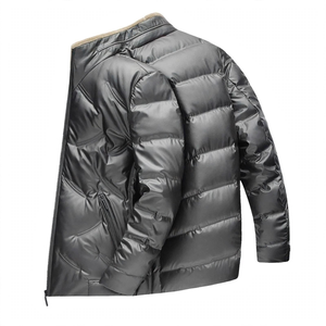 GYM Active Men's High Quality Breathable Windproof Waterproof Quick Dry Polyester Winter Casual <b>Fleece</b> Puffer Wool-<b>Lined</b> <b>Jacket</b> - Product Image 6