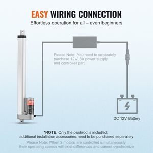 Attuatore Lineare 12V con Braccio di Montaggio per Cilindri, Alta Velocità 0.55/s, 220lbs/1000N - Product Image 6