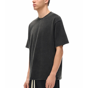 Fabricant de vêtements sur mesure – T-shirts oversize de haute qualité 280g couleur unie, effet délavé vintage, coupe raglan, effet neige - Product Image 2