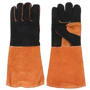 High Quality Reinforced Cowhide Split Leather Safety Gloves Anti Slip Heat and <b>Fire</b> Resistant for Welding Hockey Palm Usage - Product Image 5