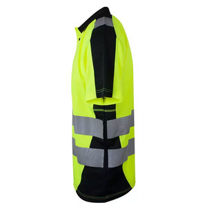 Worker Men's High Visibility Regular Fit Security Work Uniform Polo <b>Shirt</b> Reflective Stripes Construction Safety Polo <b>Shirts</b> - Product Image 3