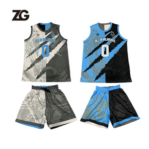 Maillot de basket-ball sublimé ZG pour homme, sans manches, respirant, en maille polyester, vêtements de sport - Product Image 2