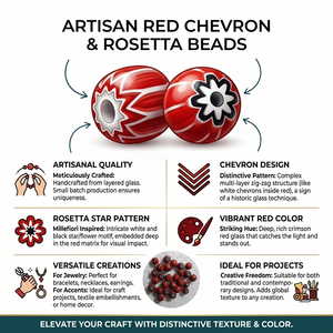 Cuentas de vidrio hechas a mano en negro y beige con formas mixtas de chevron, roseta y estrella, abalorios comerciales, dijes en capas para fabricación de joyas, personalizados al por mayor - Product Image 6