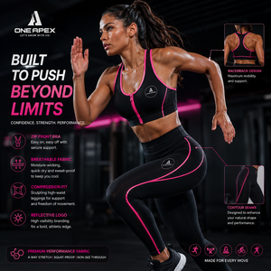 Ensemble de sport pour femmes avec soutien-gorge de sport à fermeture éclair et leggings taille haute pour la course et le fitness - Product Image 6