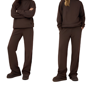 Women's Autumn Fitness Printed Knitted Tracksuit Wide Leg Straight Leg Skinny Full <b>Zip</b> Half <b>Zip</b> <b>Hooded</b> Pullover Front Jacket - Product Image 1