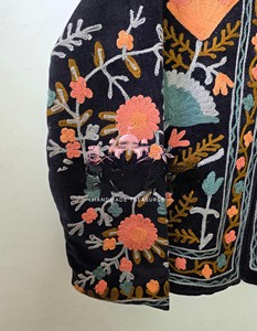 Handmade Women Velvet <b>Quilted</b> Jacket Kashmiri Suzani Embroidery Winter Coat Boho Style Pullover Breathable Party Wear - Product Image 6