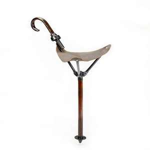 A <b>Shooting</b> Seat Stick with a Wide Tan Leather Seat - Product Image 1