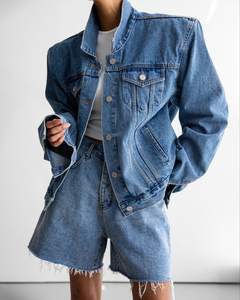 Chaqueta Vaquera de Moda para Mujer CYBEX INDUSTRY, Personalizada OEM, Ecológica, Transpirable, Tejido Teñido, Estilo Casual - Product Image 4