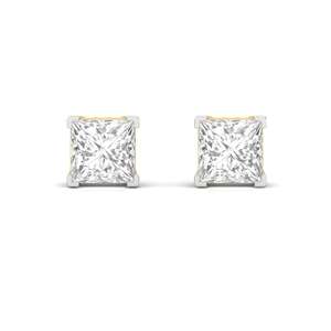 Pendientes Solitarios de Diamante Cultivado en Laboratorio CVD de Corte Princesa de 0.785ct, Elegancia Regal, Chapados en Oro de 10K, Joyería de Moda para Regalo de Boda - Product Image 5