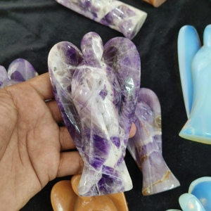 Handmade Hand Carved <b>Crystal</b> Angel Figurines Gemstone Guardian Statues for Home Decor Thanksgiving New <b>Year</b> Spiritual Gifts - Product Image 4