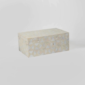 Hot Sale Handmade Mother Pearl Rectangle Jewelry Storage <b>Box</b> Decorative <b>Keepsake</b> Organizer Dishwasher Safe Adjustable Gift <b>Box</b> - Product Image 1