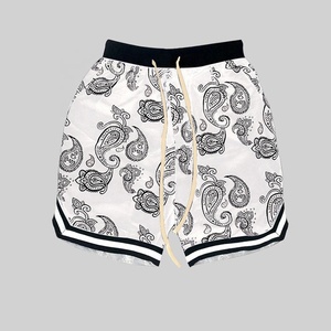 Best-Selling Vintage Warrior Men's Paisley Print Boxing <b>Shorts</b> Black <b>White</b> Loose Fit Drawstring Muay Thai <b>Shorts</b> - Product Image 2