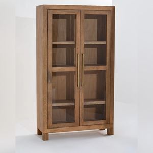 Vitrine en bois Vandana Vesta Arista, meuble de rangement minimaliste moderne en bois massif - Product Image 1