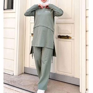 Nouvel ensemble de survêtement décontracté 2 pièces à capuche brodé à manches longues pour femmes musulmanes modestes, le plus vendu - Product Image 5