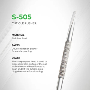Empujadores de Cutículas para Manicura S-505, de Acero Inoxidable con Acabado Espejo, para Uso en Salones de Belleza, para Limpiar Esmalte de Uñas Acrílicas y Gel - Product Image 2