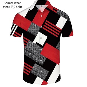 Mens Business casual short sleeve chick shirt - Product Image 5