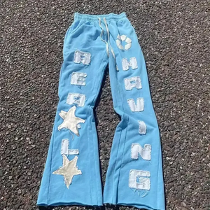 กางเกงขายาวสีชมพูปักลายตัวอักษร ยี่ห้อ Well Known Hustlers เอวยางยืดพร้อมเชือกผูก เหมาะสำหรับผู้ชาย สวมใส่สบายๆ ในฤดูใบไม้ร่วง - Product Image 3