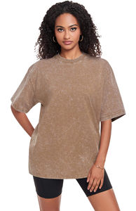 Camisetas de Cuello Redondo para Mujer, Lavadas con Ácido, Cómodas, Casuales, de Manga Corta, Personalizadas, Estampadas, de Color Liso - Product Image 4