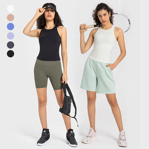 เสื้อกล้ามถักคอโอ สีพื้นสำหรับผู้หญิง ระบายอากาศได้ดี สไตล์สปอร์ต สีเทา เหมาะสำหรับโยคะ ออกกำลังกาย ฟิตเนส เล่นกีฬา - Product Image 3