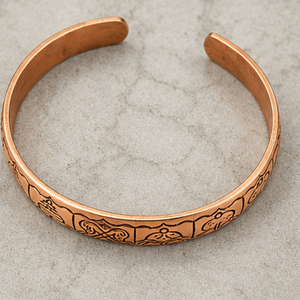 Pure Copper Ashtamangala <b>Engraved</b> Solid Round <b>Bangle</b> Bracelet Luxury Metal Jewelry Exquisite Craftsmanship - Product Image 4