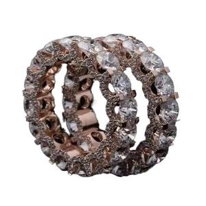 Fashion Rose Gold Plated Cross <b>Ring</b> Featuring Moissanite and Lab Grown Diamond for Women - Product Image 1