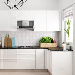 خزائن مطبخ حديثة مخصصة من مشروع JY، مصنوعة في فيتنام، جاهزة للتجميع، أثاث مطبخ نمطي، خزائن بيضاء عصرية - Product Image 2