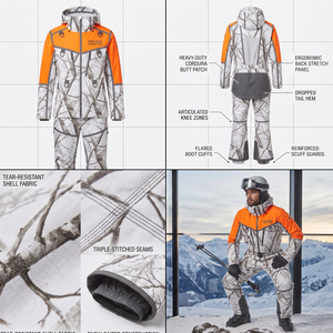 MALUZA INDUSTRIES Professional Custom Waterproof 10,000mm Windproof Insulated Hooded Zipper Mountain Snow <b>Jumpsuit</b> <b>for</b> <b>Men</b> OEM - Product Image 4
