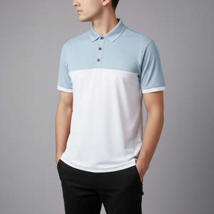 Camisas de Verano para Hombre al Por Mayor, de Dos Tonos, Transpirables, Antiarrugas, Personalizables, de Tela Tejida para Golf y Deportes - Product Image 1