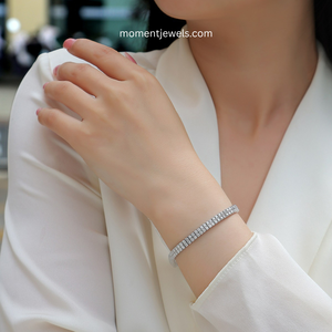 GRA Certified Moissanite <b>Bracelet</b> for Women Luxury 925 Sterling Silver Geometric Chain <b>Bracelet</b> Premium Lady Style Fine Jewelry - Product Image 2