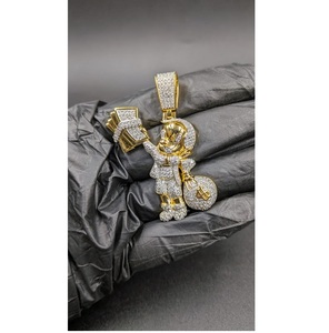 Moissanite <b>Charm</b> Pendant 925 <b>Silver</b> Unisex Luxury Hip Hop Jewelry Fashion Party Gift Stylish Statement 100% Pure Laysware Jewels - Product Image 1