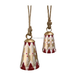 Campanas de Navidad personalizadas con exquisito diseño de grabado, adorno colgante de Metal de latón para decoraciones atemporales para el hogar, logotipo de regalos - Product Image 1
