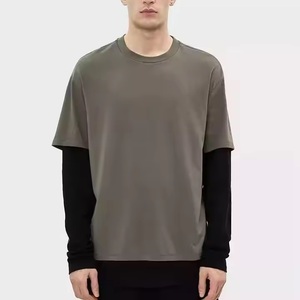 เสื้อยืดแขนยาวลายพรางสองชั้น ยูนิเซ็กส์ สีพื้น แขนยาว ผ้าฝ้าย 100% สไตล์ลำลอง ทรงโอเวอร์ไซส์ เสื้อสตรีทแวร์ - Product Image 6