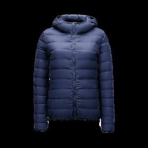 Fabrication OEM ODM sur mesure de vestes d'hiver chaudes à capuche pour femmes, manteau léger en duvet orange, veste extérieure entièrement zippée, usine de fabrication - Product Image 4
