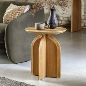 Mesa Auxiliar de Madera Estilo Bohemio, Perfecta para Interiores Artísticos, con Textura de Madera Natural, Sensación Cálida y Estilo Relajado - Product Image 6