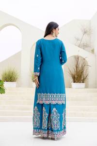 Nouveau Ramdev Trading DVD ON5129 Ensemble de matériel pour Salwar Kameez avec broderie de créateur en satin, motifs à sequins et motifs à coudre, et ensemble dupatta - Product Image 4