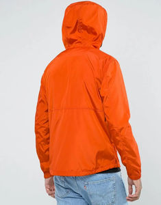 Service OEM, vêtements personnalisés, 100% polyester, veste légère pour homme, veste coupe-vent à manches régulières pour homme - Product Image 4