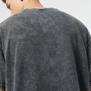 Nouveau T-shirt délavé personnalisé pour homme, coupe oversize, imprimé vintage, en coton, pour l'été, unisexe, style streetwear décontracté - Product Image 3