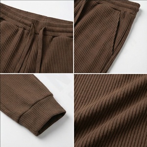 Pantalones de correr de pierna recta para hombre, pantalones de pana de pierna recta con cordón en la cintura, pantalones de jogging personalizados, pantalones de chándal de gran tamaño para hombre, Invierno - Product Image 4