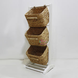 Artex Dong Thap Factory Handmade <b>Baskets</b> Seagrass Water Hyacinth <b>Weaving</b> Storage Racks For Home And Office Use - Product Image 1