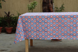 Indian Modern Handmade Premium Quality Customizable Cotton Floral Washed Printed Square Boh Creation <b>Tablecloth</b> for Home Hotel - Product Image 5