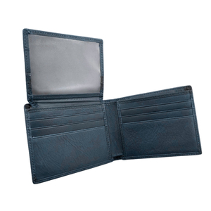 Top Quality Men's Blue PU Leather Fold <b>Wallet</b> With Multi-<b>Card</b> Slots And ID Window Minimalist Design Short <b>Card</b> <b>Holder</b> - Product Image 2
