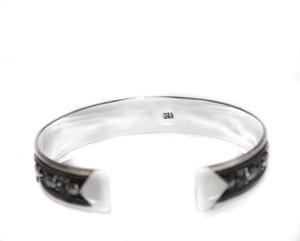 Plata de Ley 925 sólida, ajustable, negro, rodio y chapado en oro, brazalete de tortuga grabado, acabado oxidado, joyería Unisex - Product Image 6