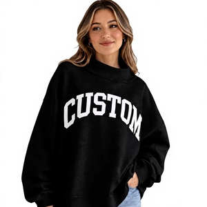 Suéter Oversize de Cuello Alto para Mujer con Detalles Acanalados, Ajuste Holgado y Tacto Suave para un Look Elegante en Clima Frío - Product Image 1