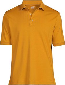 เสื้อโปโลแขนสั้นผู้ชาย Lands' End สีมัสตาร์ด ผ้าถักปิเก้ ระบายอากาศได้ดี สวมใส่สบาย ทรงปกติ ดีไซน์สีพื้น - Product Image 2