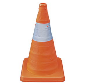 Cône de signalisation réfléchissant pliable JEFCOM 410mm 620mm, cône de sécurité portable et pliable en polypropylène et polyester Oxford, adhésif - Product Image 1