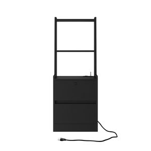Juego Moderno de 2 Mesitas de Noche Inteligentes con Estación de Carga, Lámpara de Noche, Estantería y Mesa Auxiliar - Product Image 2