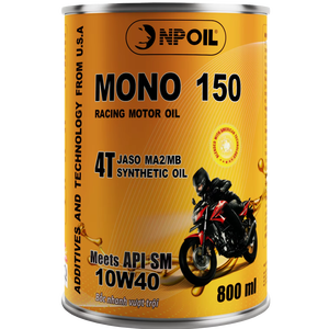 Aceite de motor NPOIL MONO 150 10W40 0,8L 1L Aceite para motocicleta/scooter Envase metálico Aceite sintético Alta calidad de Vietnam - Product Image 1